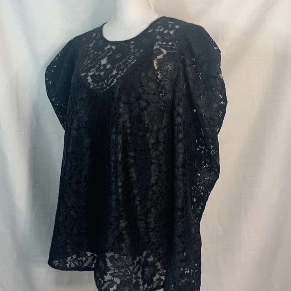 Express Black Puff Sleeve Lace Top- NWT - Picture 7 of 16